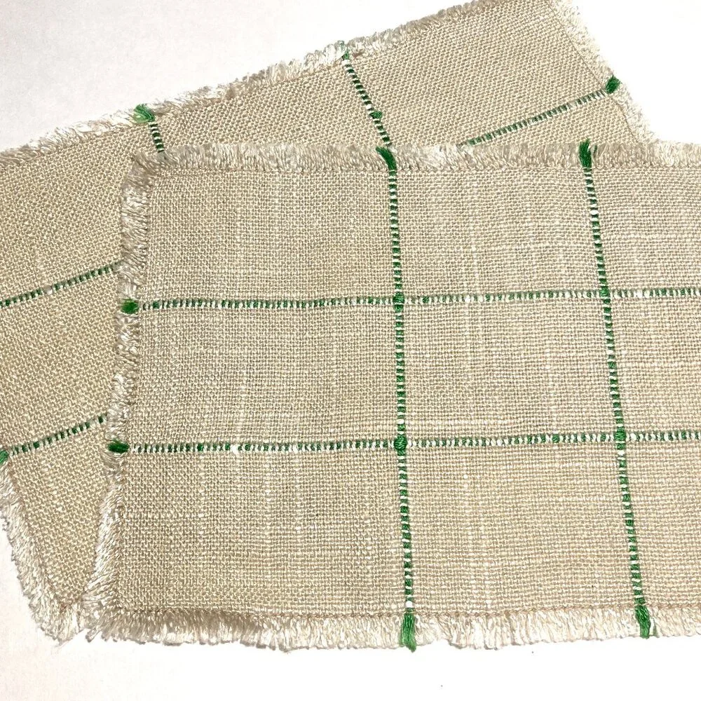 Set of 6 Vintage MCM Handwoven Cocktail Mats